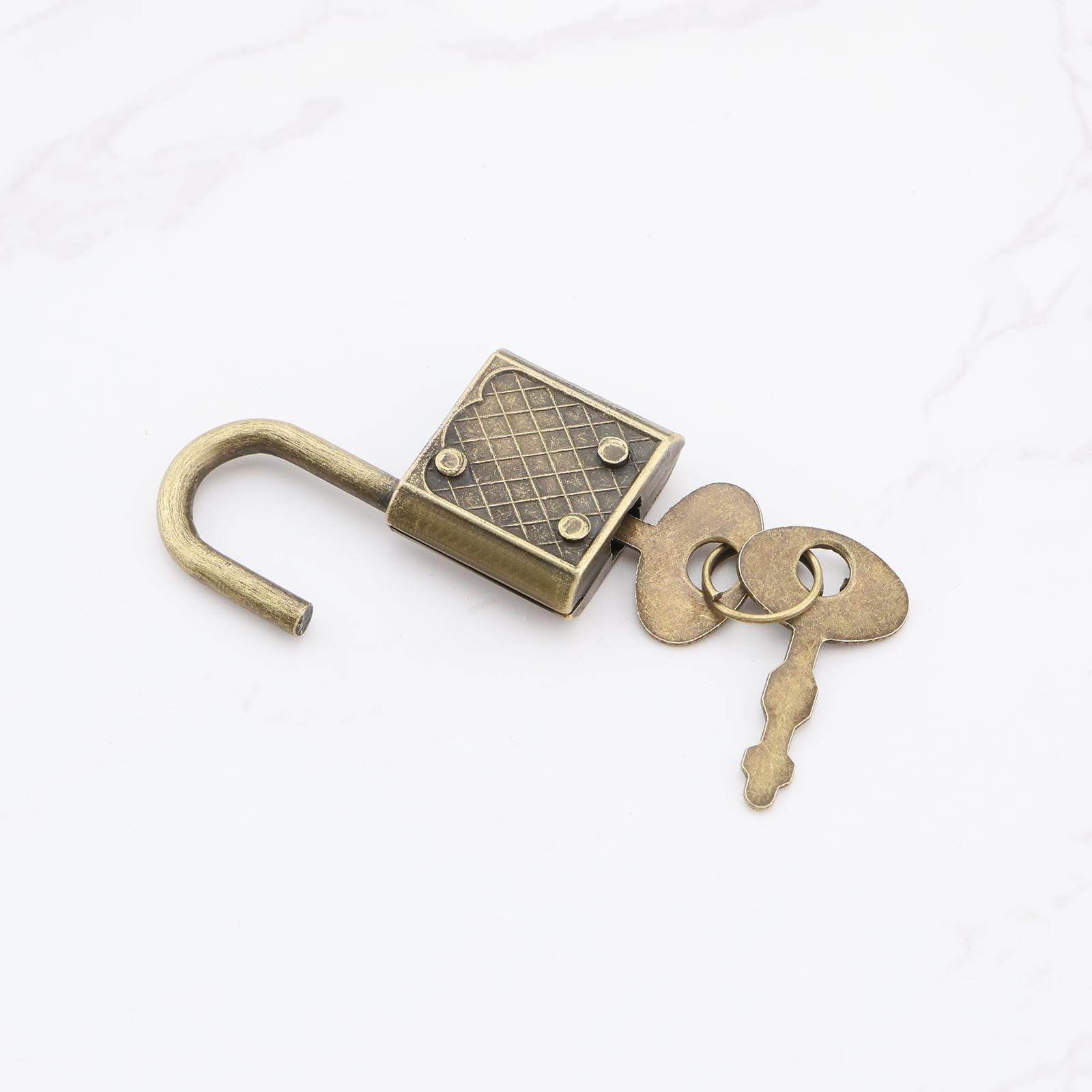 Mciskin Lot De 2 Mini Cadenas Cœur Vintage - Bronze - Clé Incluse - Décoration Gadget - Pour Journal, Boîte