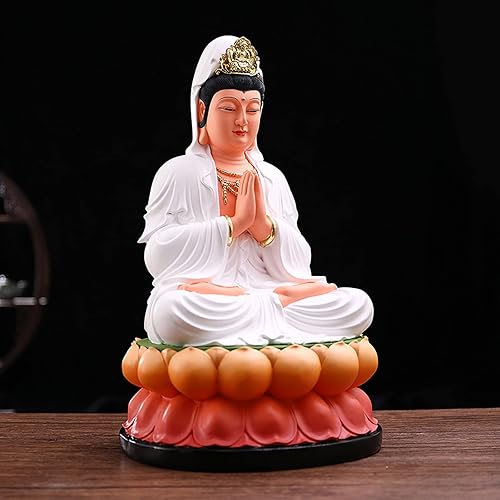 Miniatura 6 de CHUNCIN - Quan Yin Buddha Sitting on A Lotus Statue Guanyin, Kwan Yin, Kuanyin, Goddess of Mercy Handicraft Figurine Chinese Feng Shui Decor