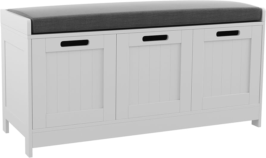 Amazon.co.jp: HOMEFORT 収納ベンチ キャビネット2個と引き出し1個付き Amazon.co.jp: HOMEFORT 収納ベンチ キャビネット2個と引き出し1個付き