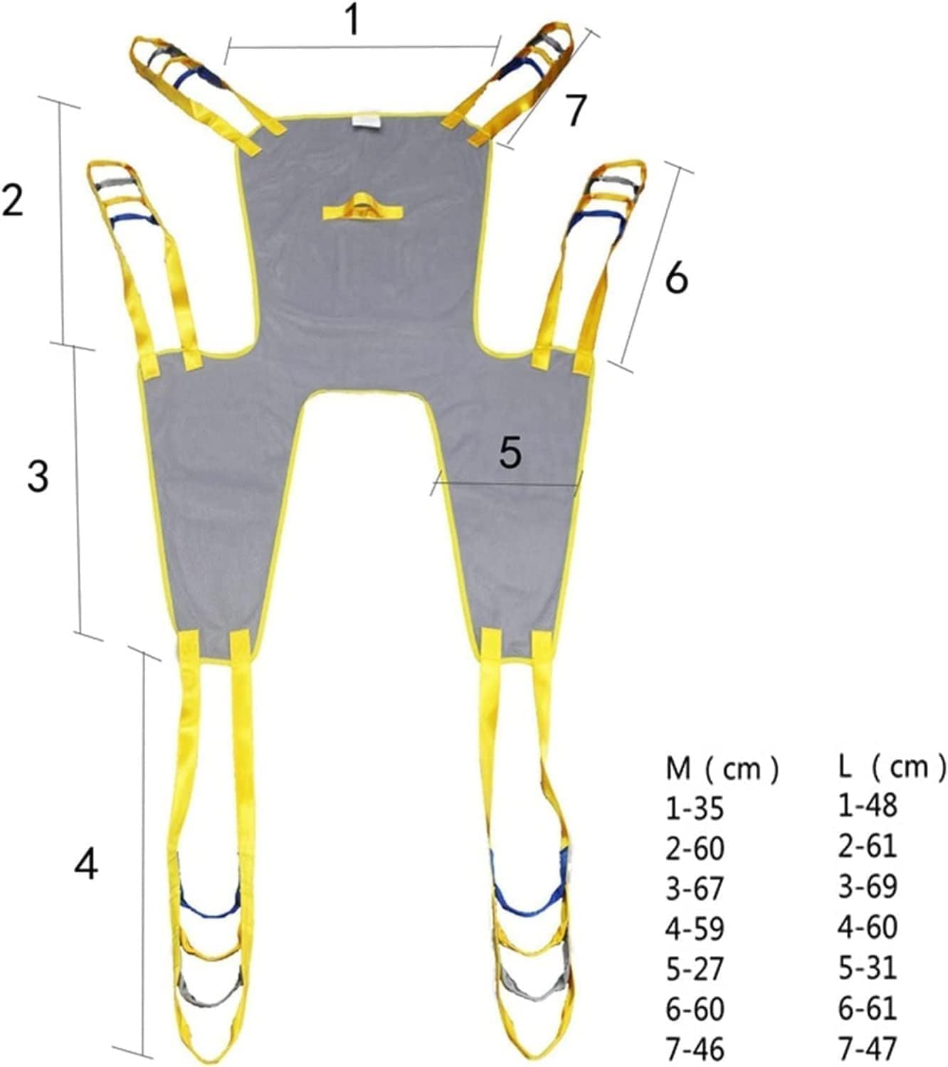 Arnes Grua Traslado Enfermos Personas Mayores, Arnés de ducha con piernas divididas Arnés de cuerpo completo Elevador de pacientes for levantar personas mayores Ayuda for rehabilitación y entrenamient