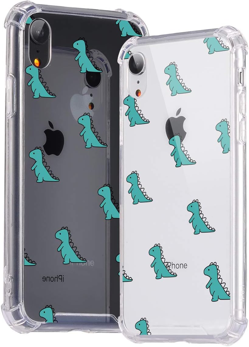 Idocolors Cases for iPhone 7/8 / SE 2020 Cute Dinosaur Design, Shockproof Phone Case Soft TPU with Bumper & Four Corner Reinforced Protective, Cover Thin Anti-Scratch Animal Pattern