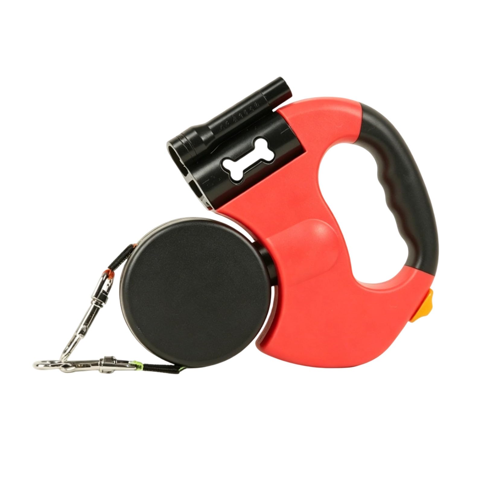 Generic Guinzaglio Doppio per Cani Retrattile, Impugnatura Ergonomica con Luce LED per Due Cani da Passeggio di Taglia Grande, Nylon Rinforzato, (Versione a batteria rossa)