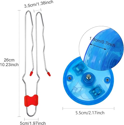 Vista 9 de Sumind 6 piezas de ruedas giratorias magnéticas retro, juguete de Navidad iluminado, rieles giroscópicos, Twirler, clásico, vintage, truco, Yoyo