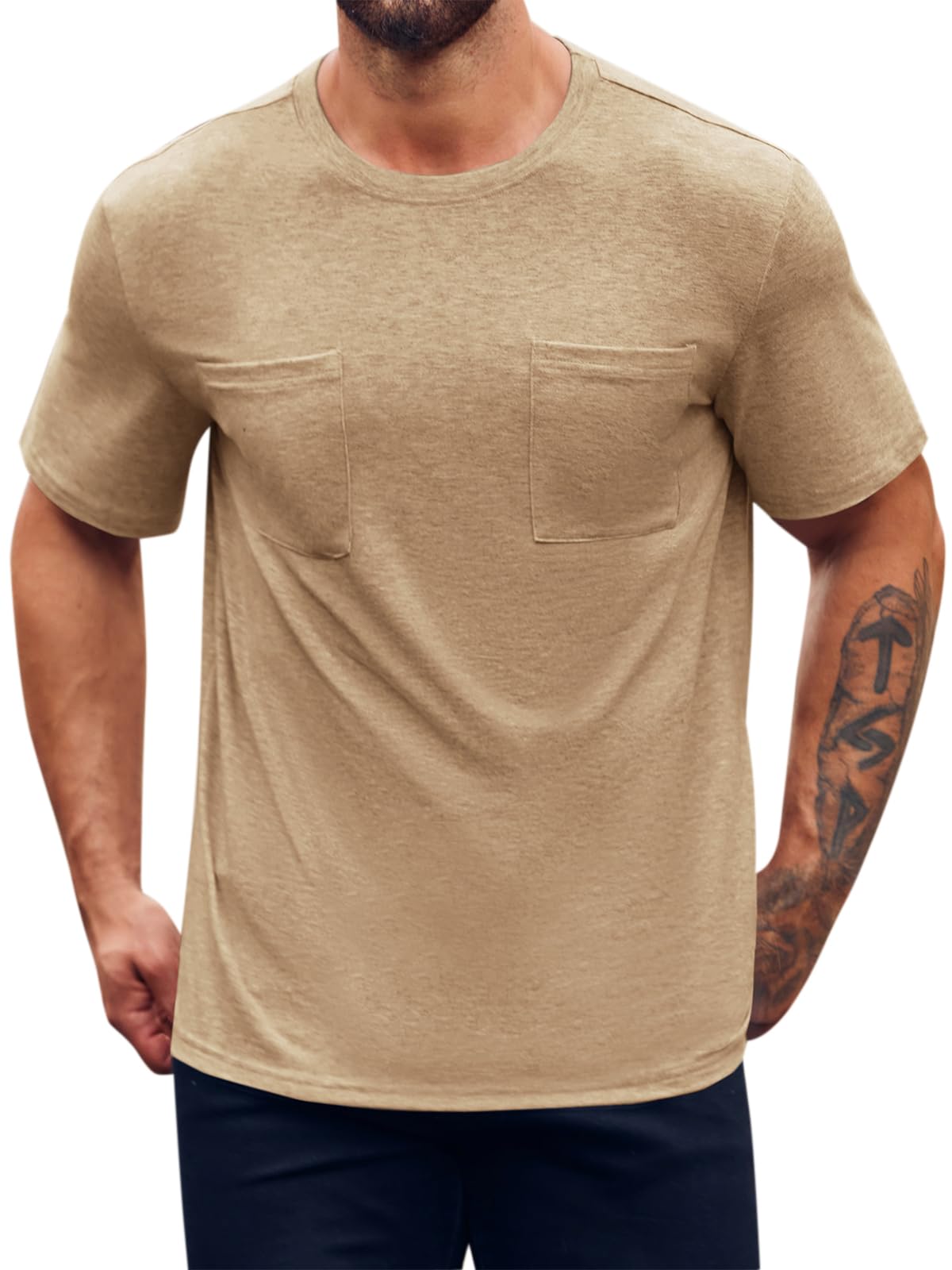 Runcati Mens Short Sleeve T Shirt Casual Crewneck Lightweight Regular ...