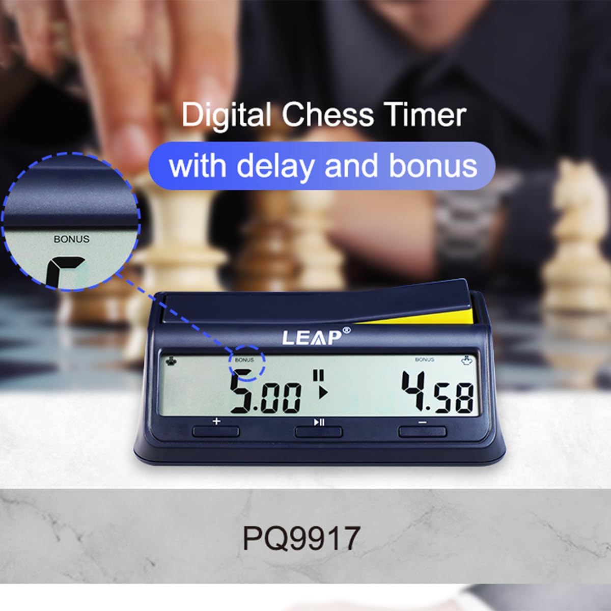 Horloge d'échecs, minuterie numérique, compteur ascendant et descendant avec retard bonus et fonction d'alarme pour jeu d'échiquier professionnel