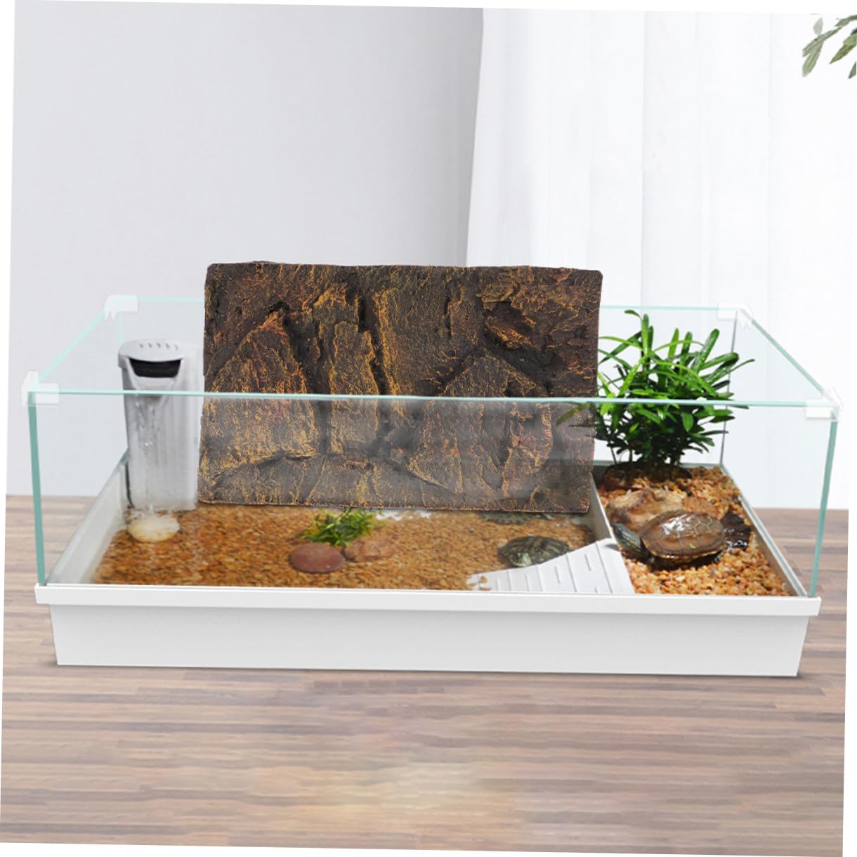 2 Piezas Telón De Fondo De Caja De Reptil Fondo De Terrario Decorativo Soporte Para Pecera Fondo De Pecera Fondo De Terrario De Corteza Reptichip 3d Vidrio Piedra De Dragón Pu