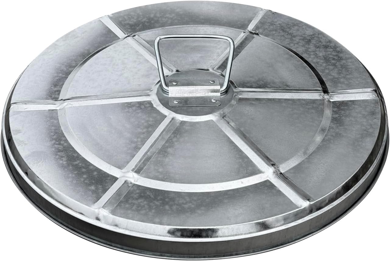 Plexon Trash Can Lid, Compotible with 20-Gallon Round Fire Resistant Garbage Container, Lid for Galvanized Steel Waste Bin