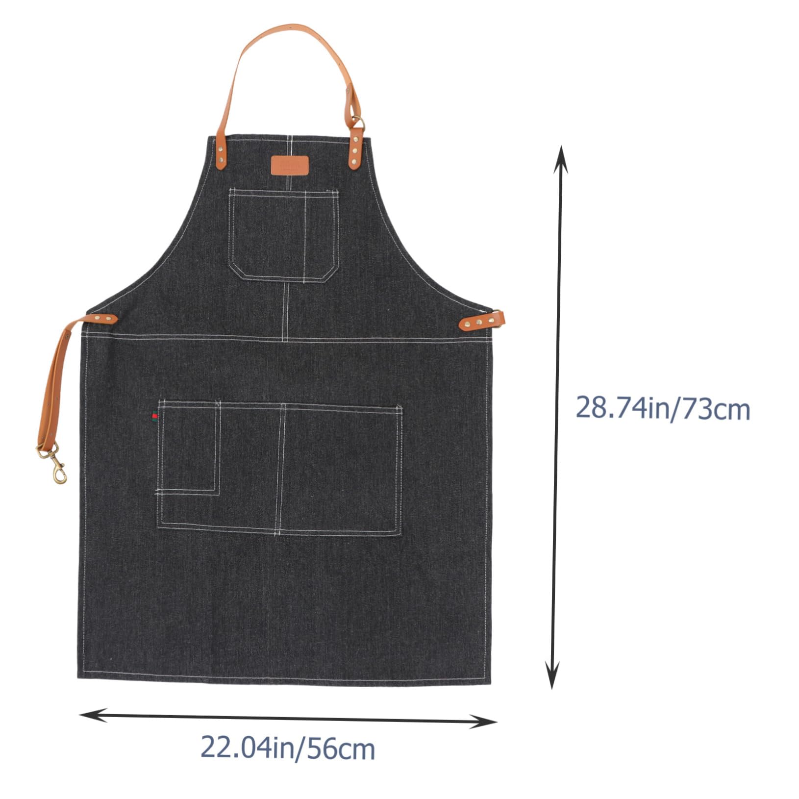 MOLUCKFU Jean Apron Multi-purpose Apron Baking Apron Crafts Apron Apron Working Apron Kitchen Cooking Apron Server Aprons Apron with Pocket Kitchen Chef Apron Work Apron Black Denim