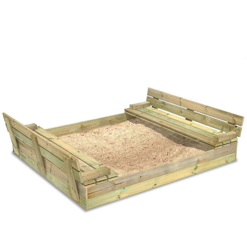 Sandkasten Sandbox Sandkiste mit Klappdeckel - WICKEY Flippey 150x165 cm