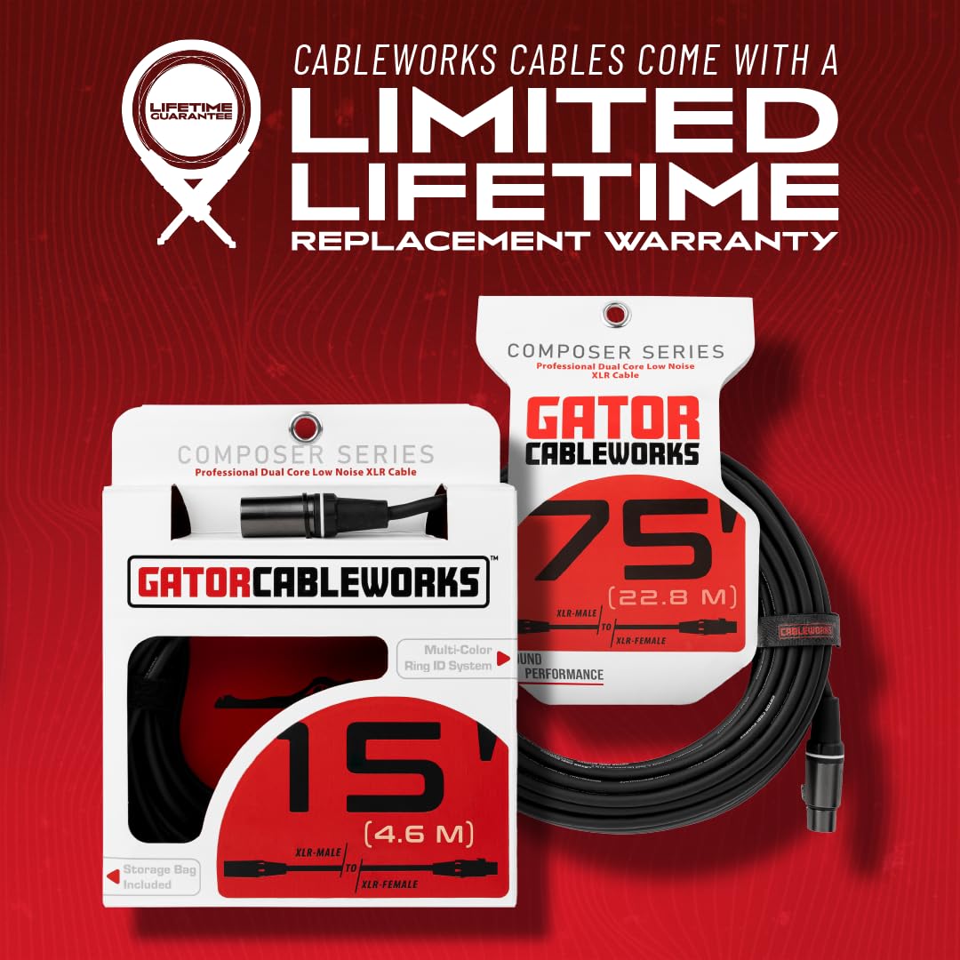 GATOR CABLEWORKS Cable de micrófono serie Composer 30 m XLR (GCWC-XLR-100)