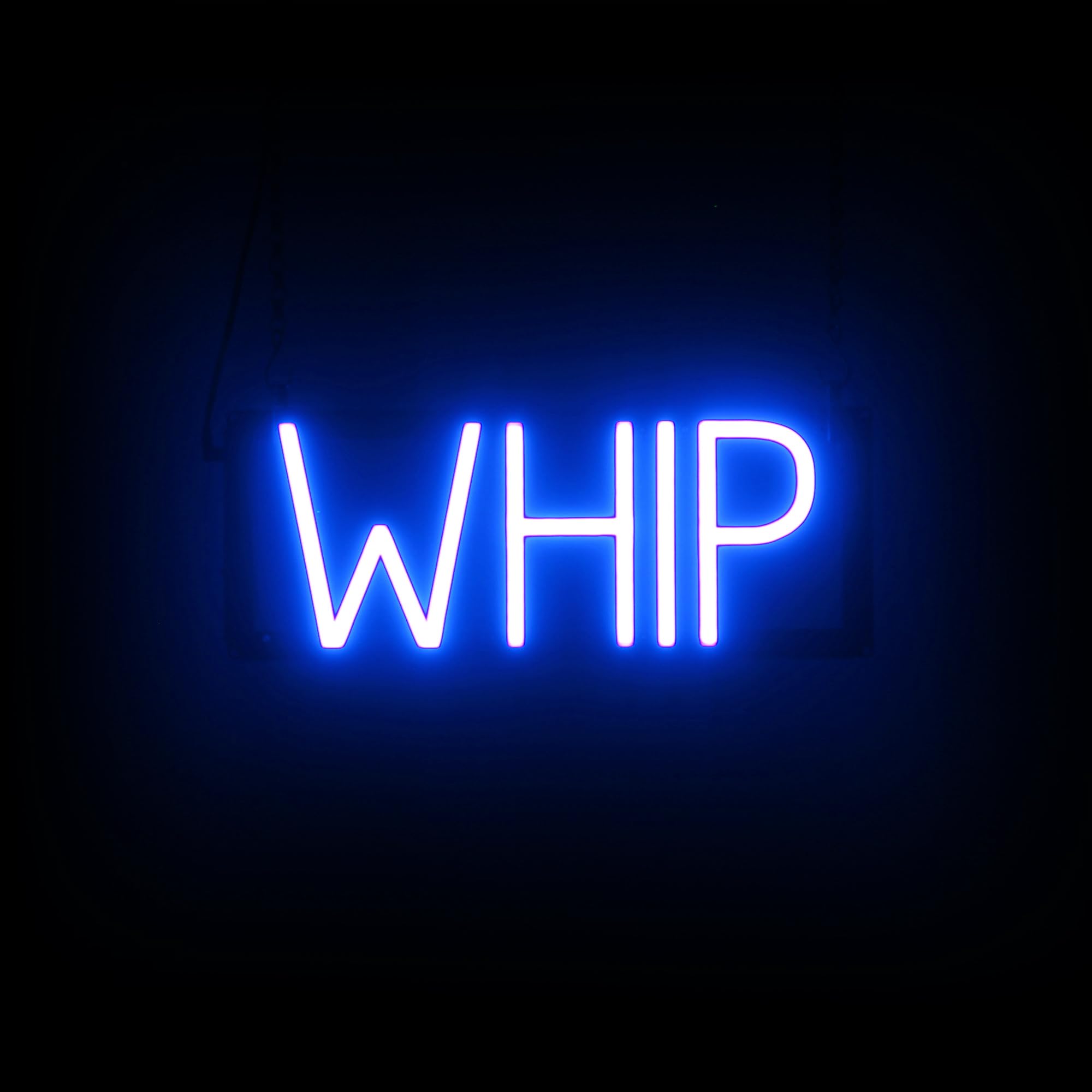 SpellBrite LED Neon WHIP Sign for Business - Blue, 16" x 6"