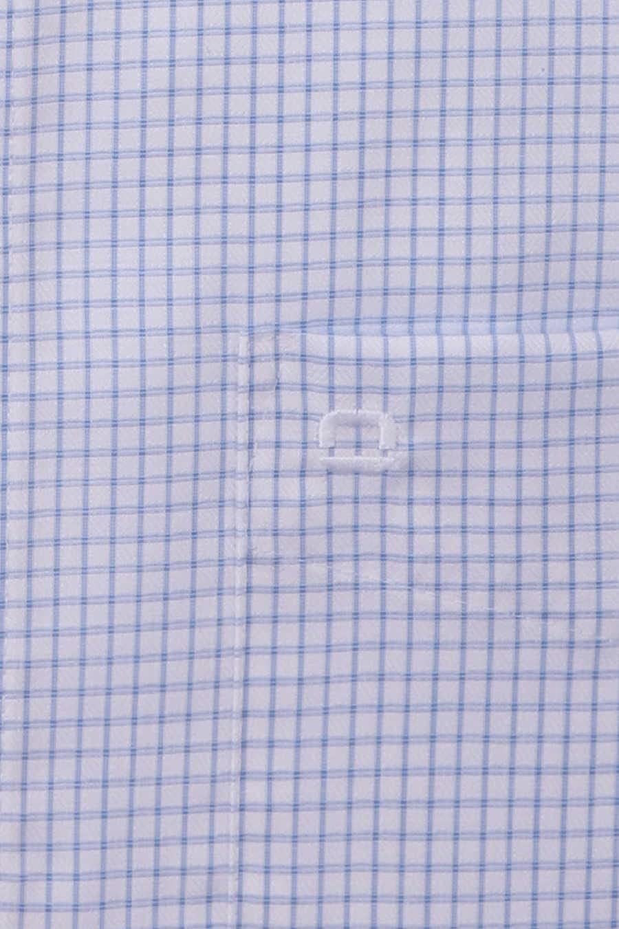 OLYMP Luxor modern fit Hemd Langarm New Kent Karo hellblau