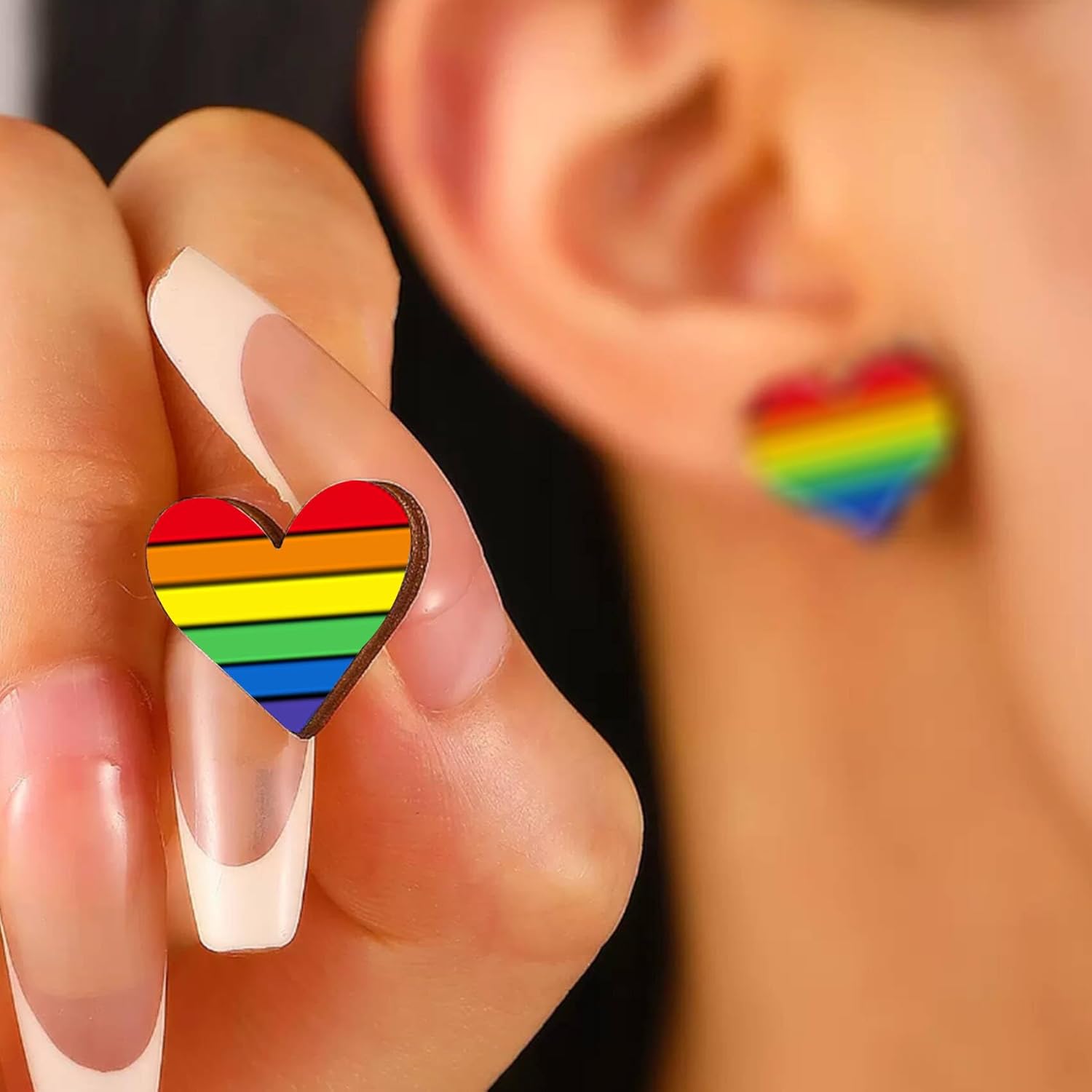 Wooden Stud Earrings for Women,Bigfoot Softball Tennis Penguin Turtle Bee Dog Cat Cow Duck Santa Sloth Hippo Daisy Dolphin Cute Vintage Hypoallergenic Wood Studs Jewelry Gifts for Women - Image 8