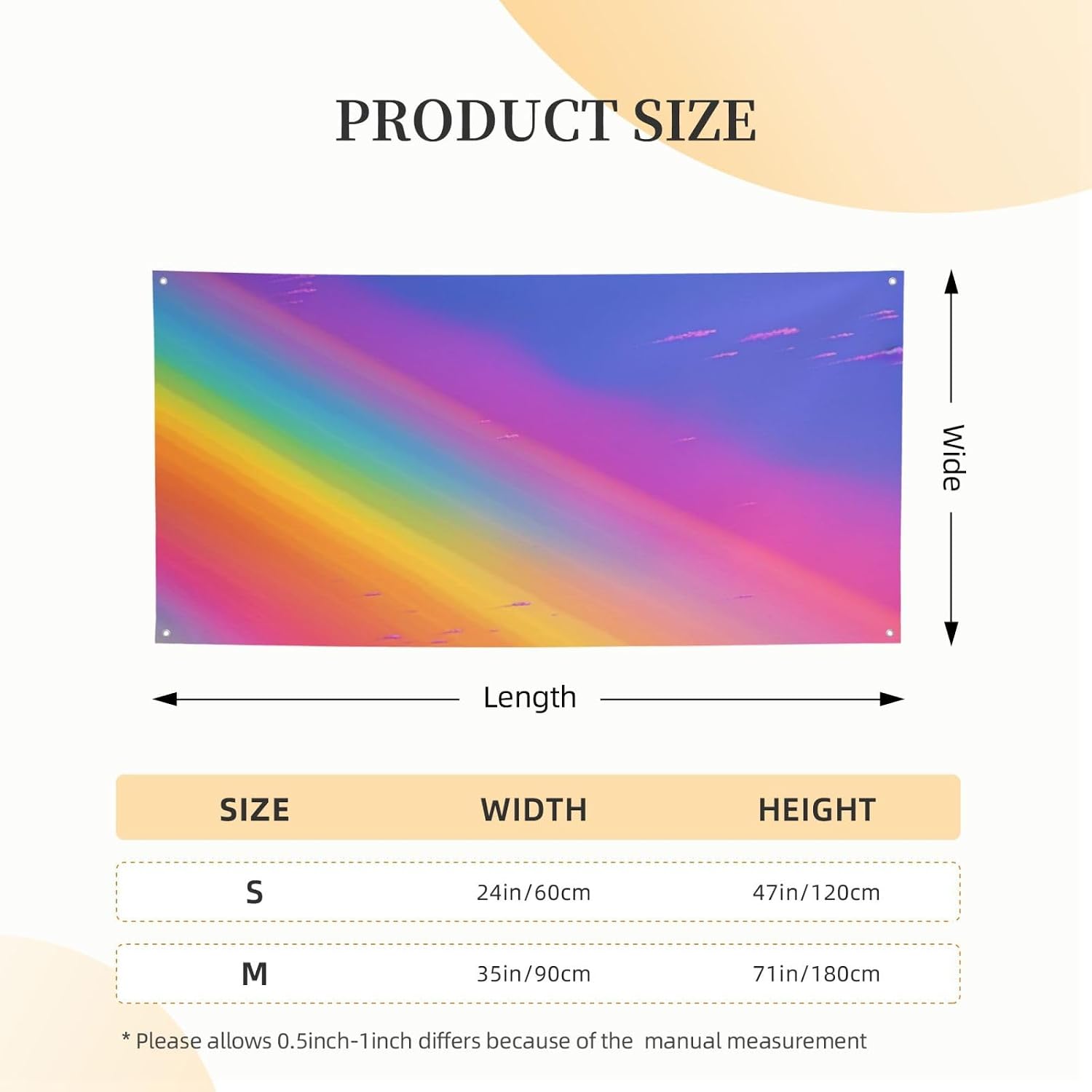 Welcome Party Banner Holiday Banner Rainbow Aesthetic Wall Hanging Banners Flag Photo Photography Backdrops with 4 Holes Porch Sign Door Banner Cover Decoration Party Supplies Small image 2