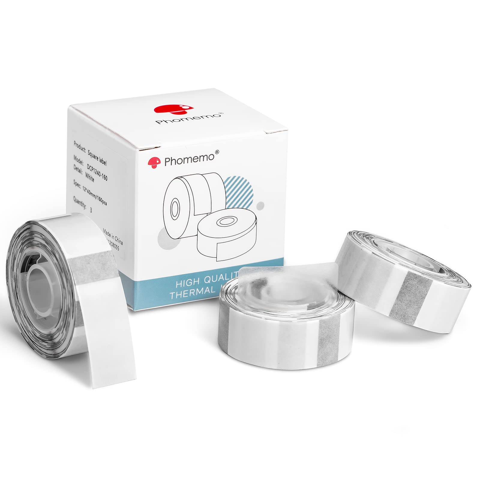 PhomemoQ30S transparent thermal label tape, 1/2" X 1 1/8" (14mm X 30mm), strong adhesion, waterproof, 3 rolls