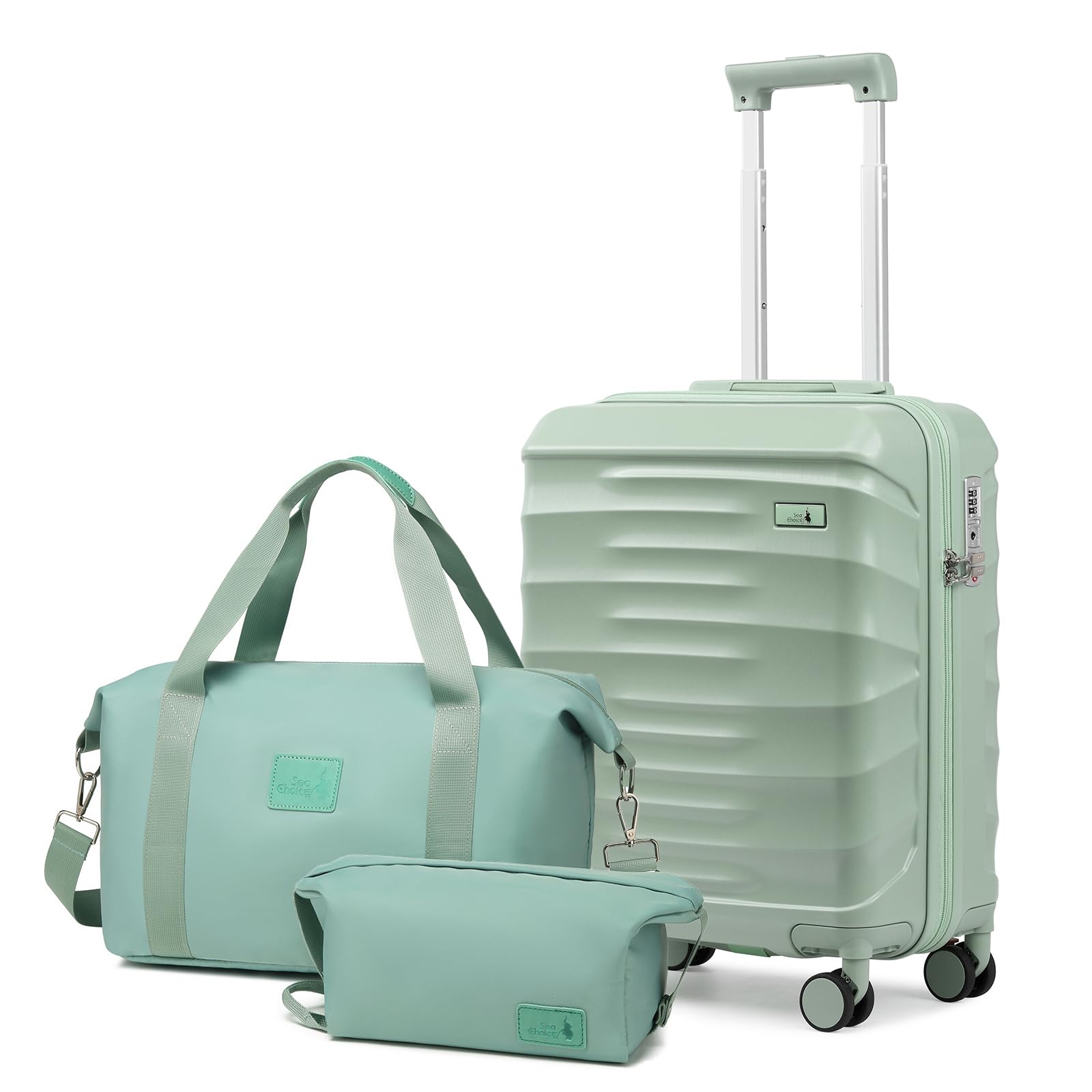 Sea choice Set di Valigie da 3 pezzi 20/24/28 Valigia da Cabina Valigia da cabina leggera in ABS Rigido con chiusura lampo YKK 8 Ruote Girevoli