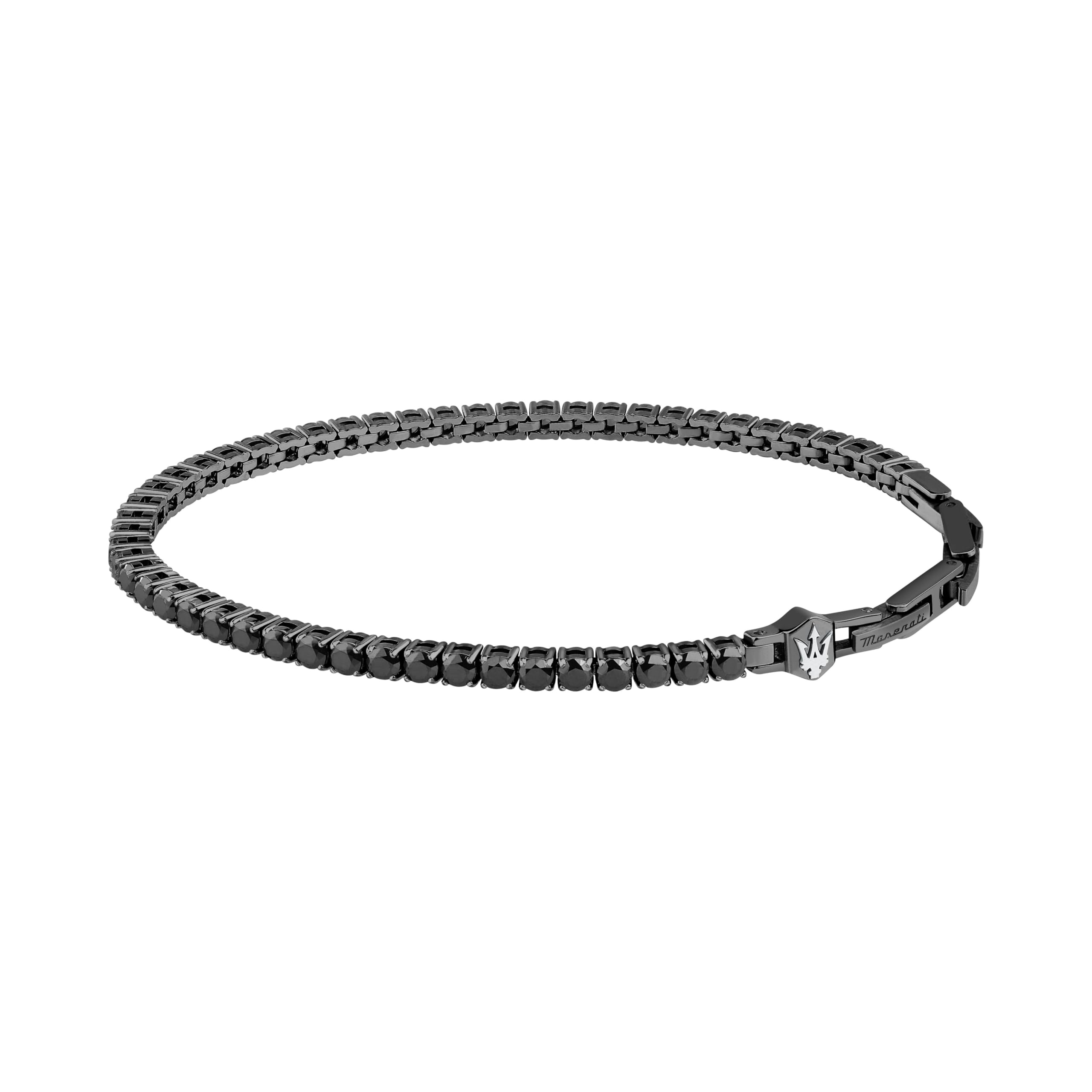 MASERATI Bracciale Uomo in Acciaio, Zirconi, Collezione TENNIS, Idee Regalo Fidanzato, Papà