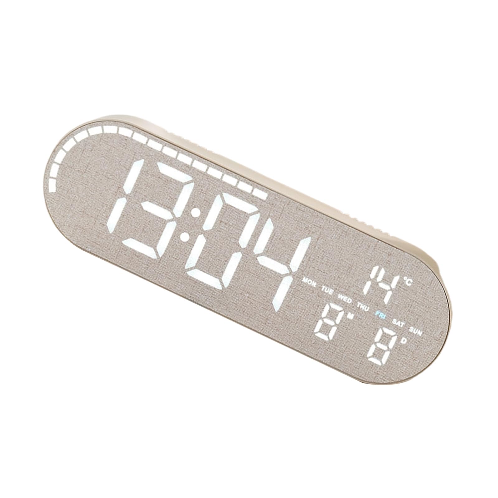 FHGSPQWM Digital Bedside Clock with Time, Temperature, Dimmer, Day of Week for Bedroom Desk Digital Alarm Clock