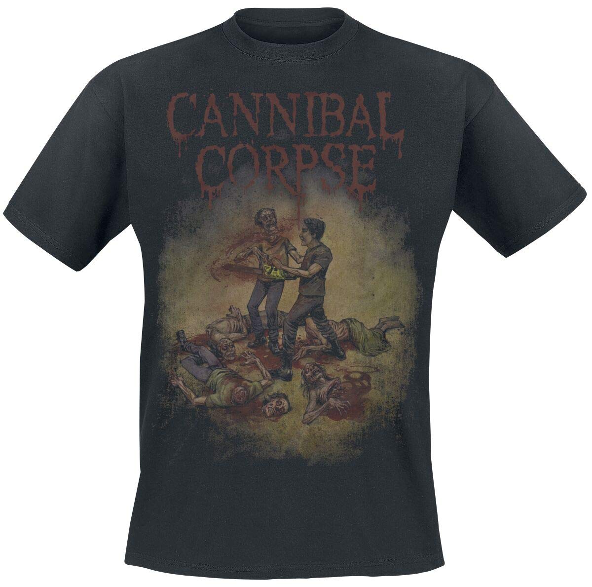 Cannibal Corpse Camiseta de Motosierra, Color Negro