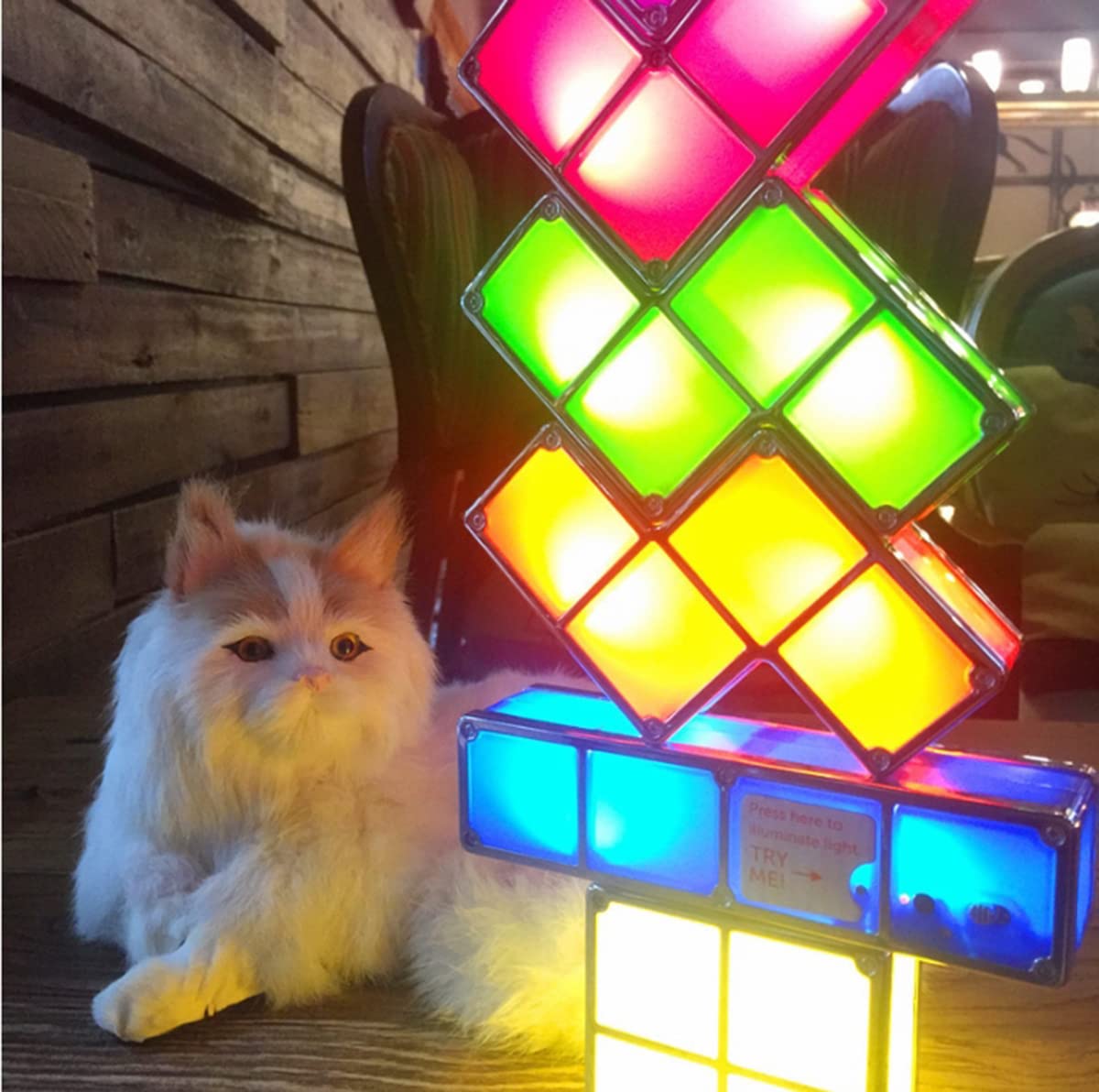 Lámpara Nocturna LED Apilable De 7 Colores - Bloques Magnéticos 3D DIY, Juguete Puzzle, Sensor Por Contacto, USB