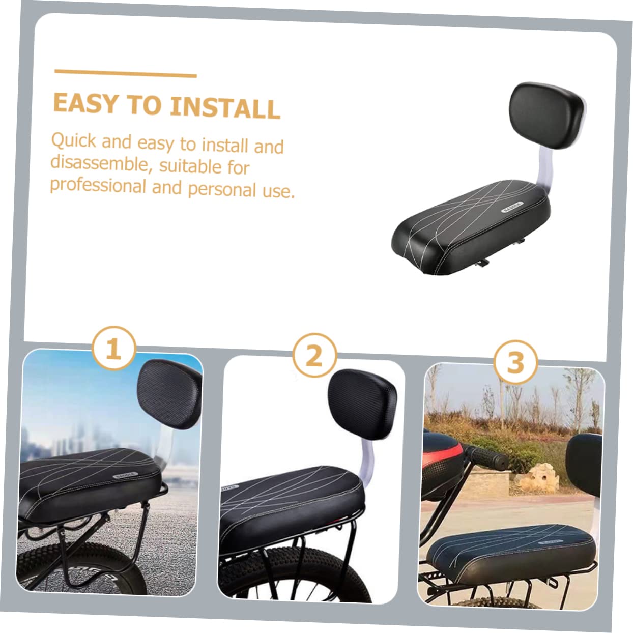 UPKOCH Asiento Trasero para Bicicleta Cojín Ergonomico y Resistente Accesorio para Niño Niña Compatible con Bicicletas De y Urbanas