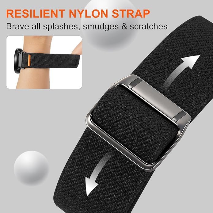 Image of Printme Nylon Stretchable Belt for Apple Watch Ultra 3 /2 /1, Series 11 /10 /9 /8 /7 /6 /5 /4 /3, SE 42, 44, 45, 46, 49 mm, Elastic Trail Loop Sport Band, Adjustable Breathable Rugged Smartwatch Strap