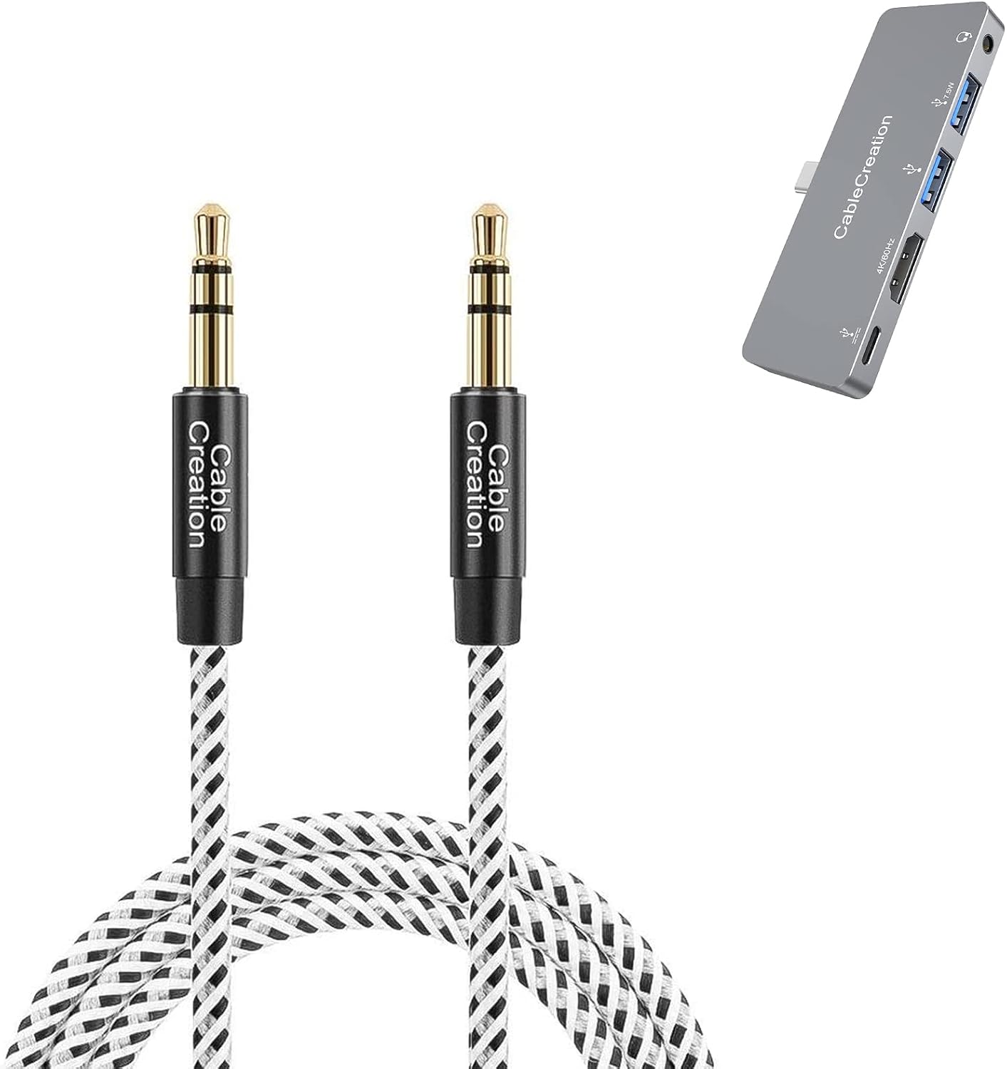 5 in 1 iPad pro USB c hub Bundle with 3.5mm Audio Cable Male to Male