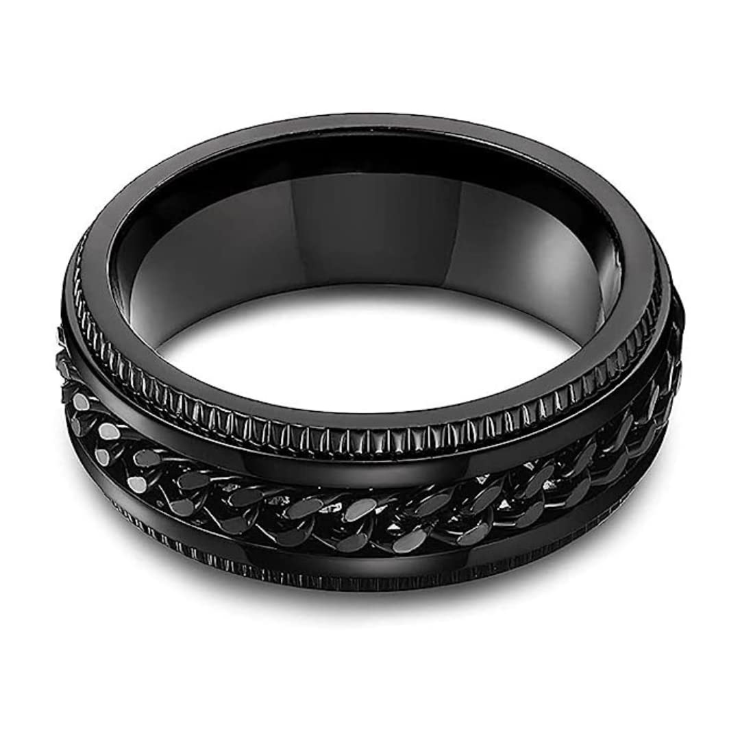bellina Stylish And Trendy Spinner Rotatable Finger Ring For Boys And Men-picture-5