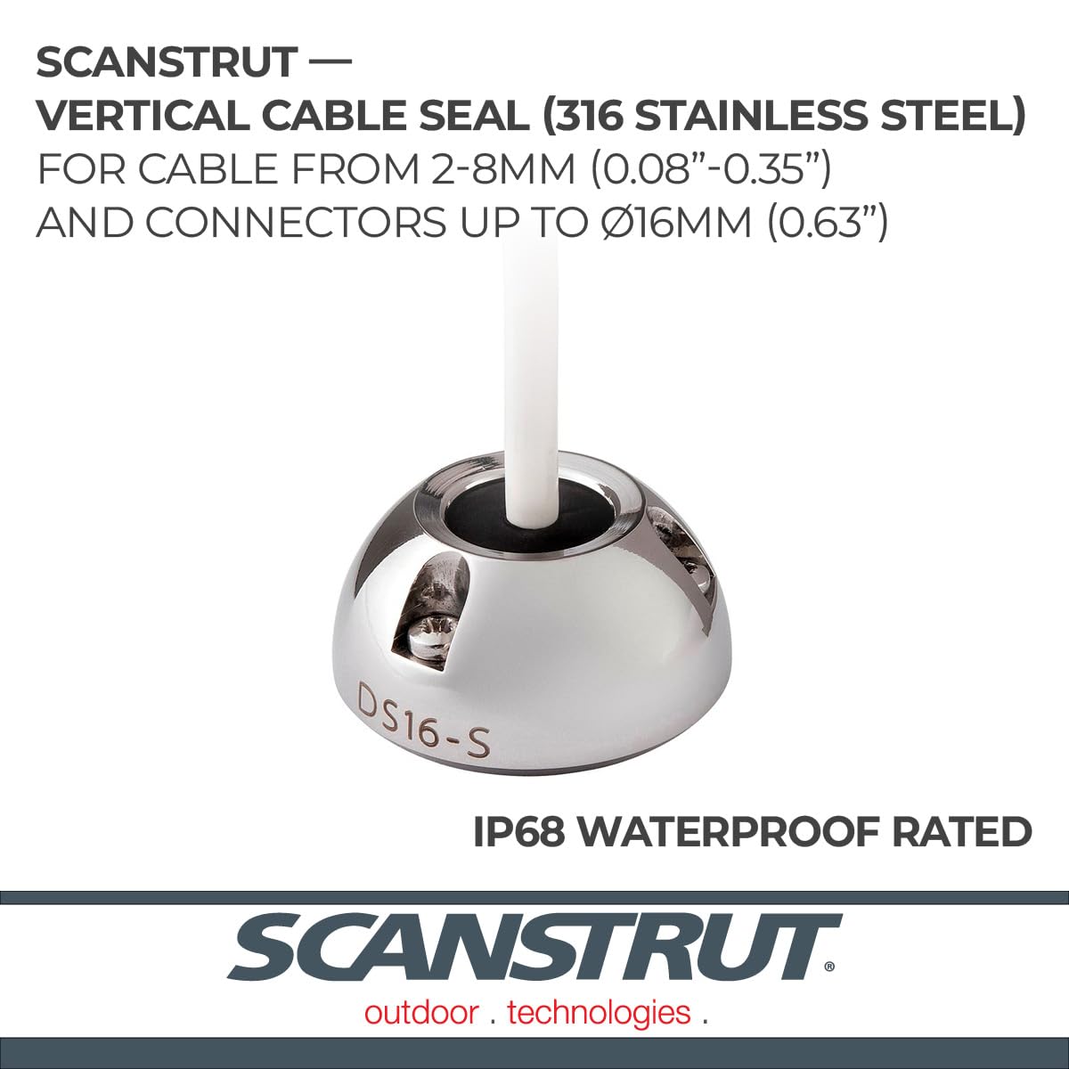 Scanstrut Pasacables Estanco Acero Inoxidable Conectores