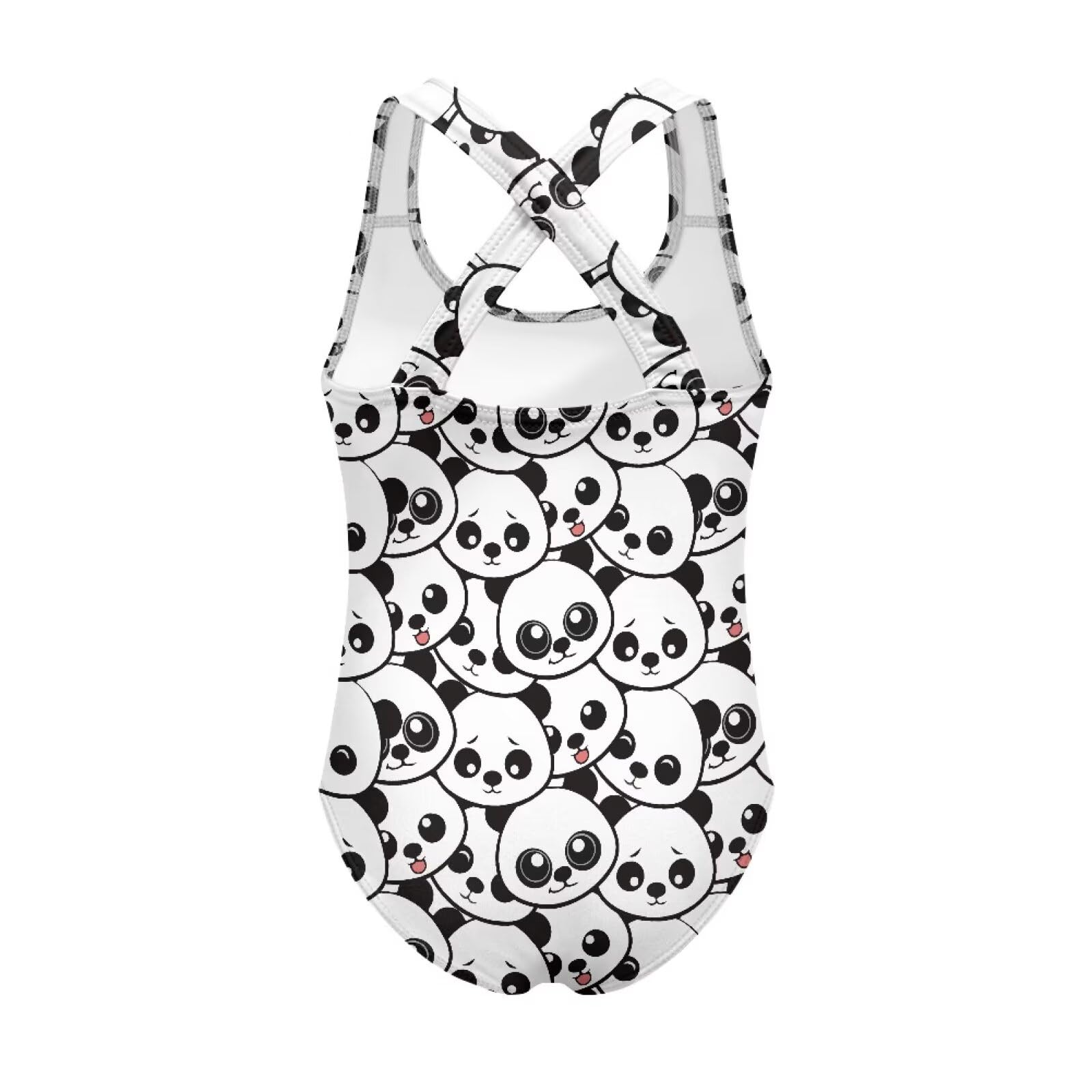 Ocwfudsx One-Piece Bathing Suits for Girls with Panda Print, Lightweight, Breathable, Stretch for Swimming, Beach Fun