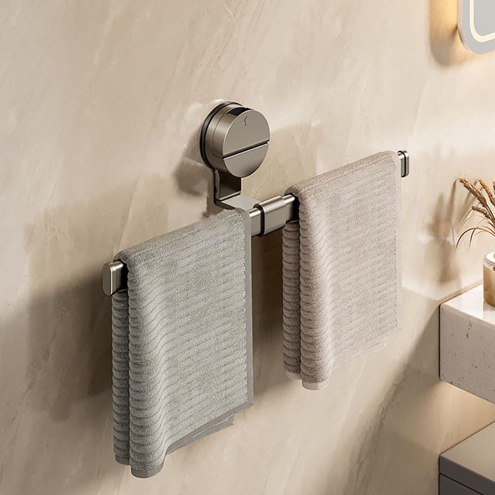 Porte-serviettes mural en aluminium antirouille et ventouse ultra fixante