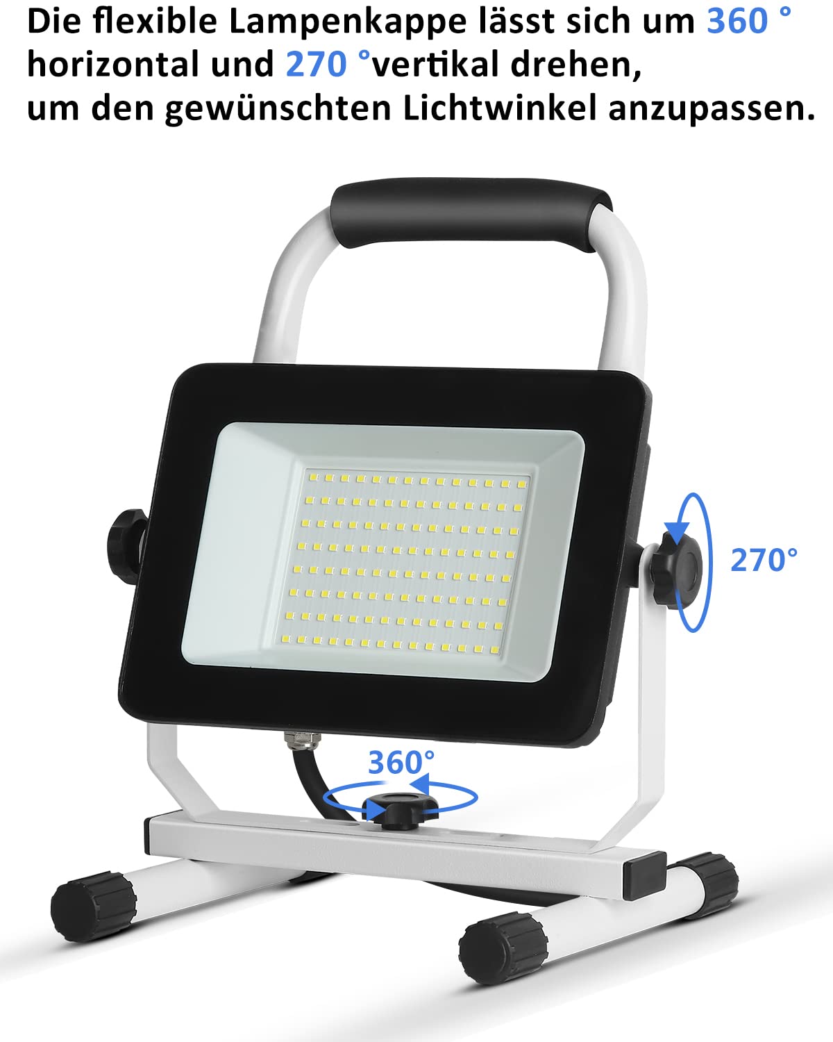 60W 6000 Lumen LED Baustrahler Arbeitsleuchte im Freien, Wasserdichtes Arbeitsscheinwerfer mit Dimmbare Schalter,Werkstatt Arbeitslicht mit Netzkabel für Garage Auto, Außenbeleuchtung