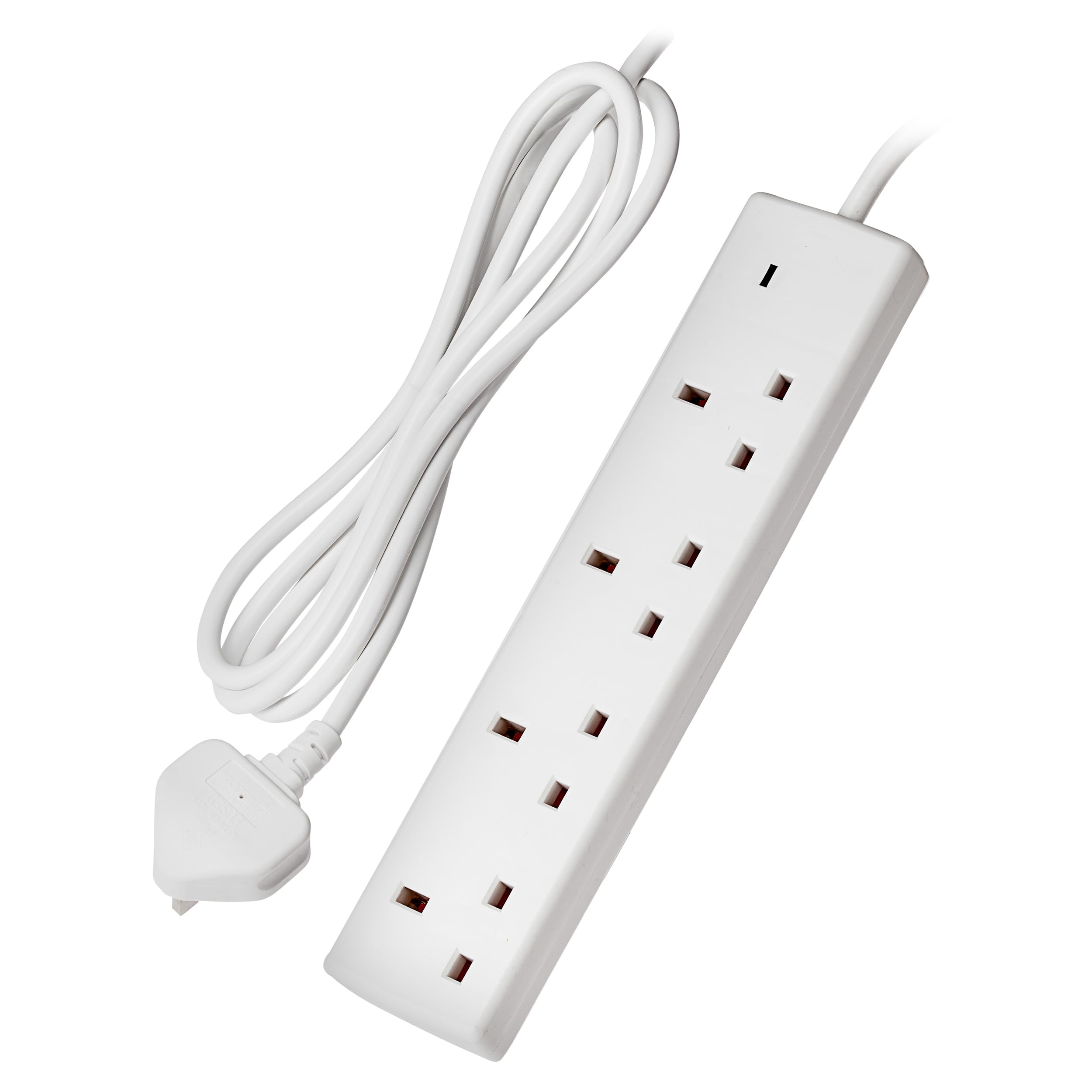 Maplin 4 Socket Extension Lead 13A Neon Indicator 2m White
