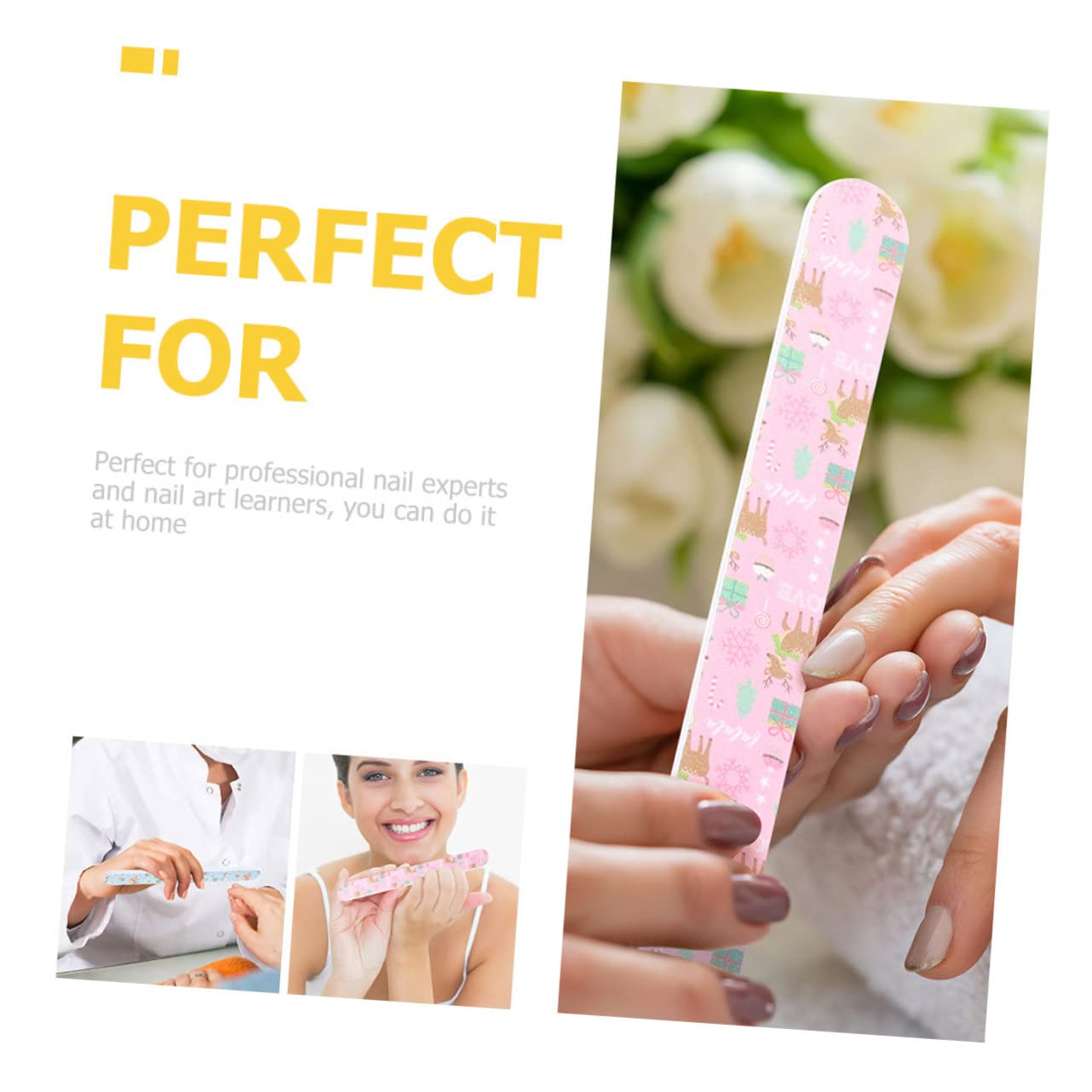 WOONEKY Set Di 5 Lime Per Unghie Natalizie Lucidatrici A Grana Fine Per Unghie Da Uomo Per Manicure 15 Pezzi*5
