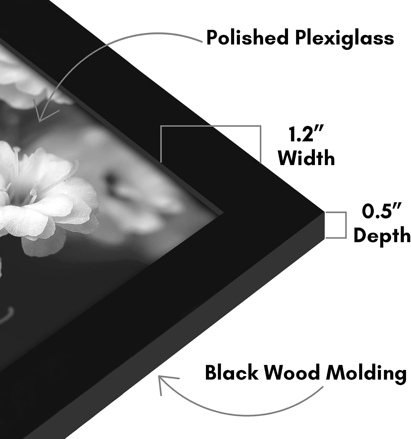 Americanflat 18x27 Poster Frame - Black Engineered Wood with Polished Plexiglass - Wide Picture Frame for Vertical or Horizontal Wall Display - Epic Collection - Black