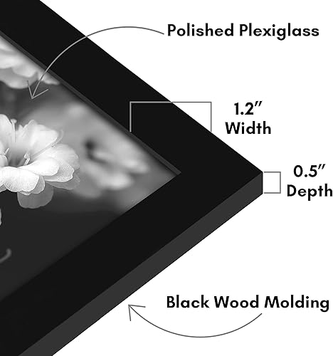 Vista 1055 de Americanflat - Marco para póster de 71 x 74 cm con plexiglás pulido, portarretratos negro de madera industrializada, Epic Collection, marco ancho