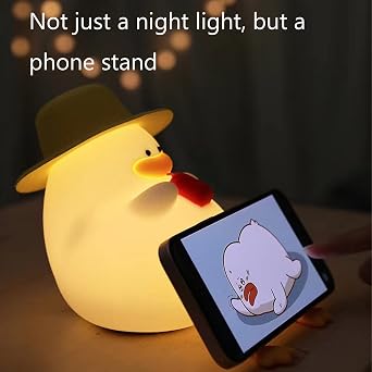 Existential Crisis Duck Lamp, Cute Duck Lamp Silicone Night Light, USB Rechargeable Nursery Lamp, Eye Caring Night Light Multicolor Night Lamp for Bedroom Gift
