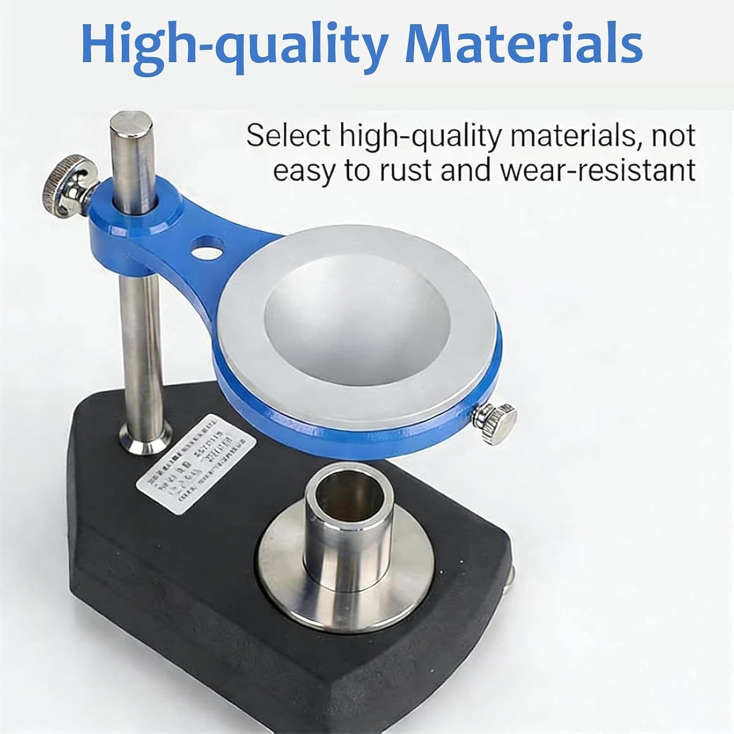 Probador de suelo para tasa de expansión, altura de embudo ajustable, agitador y taza medidora de acero inoxidable de 10 ml, ideal para análisis y pruebas de suelo