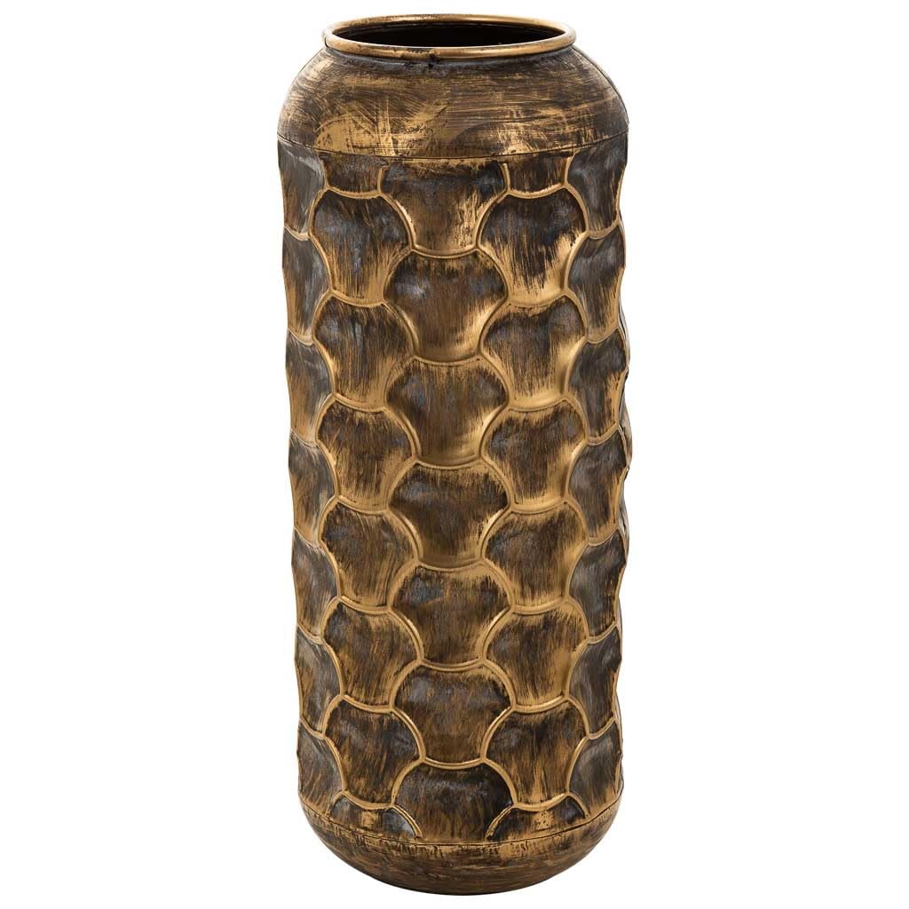 WANDERLUST DECO Jarrón de Metal Marrón 23.5x23.5x57