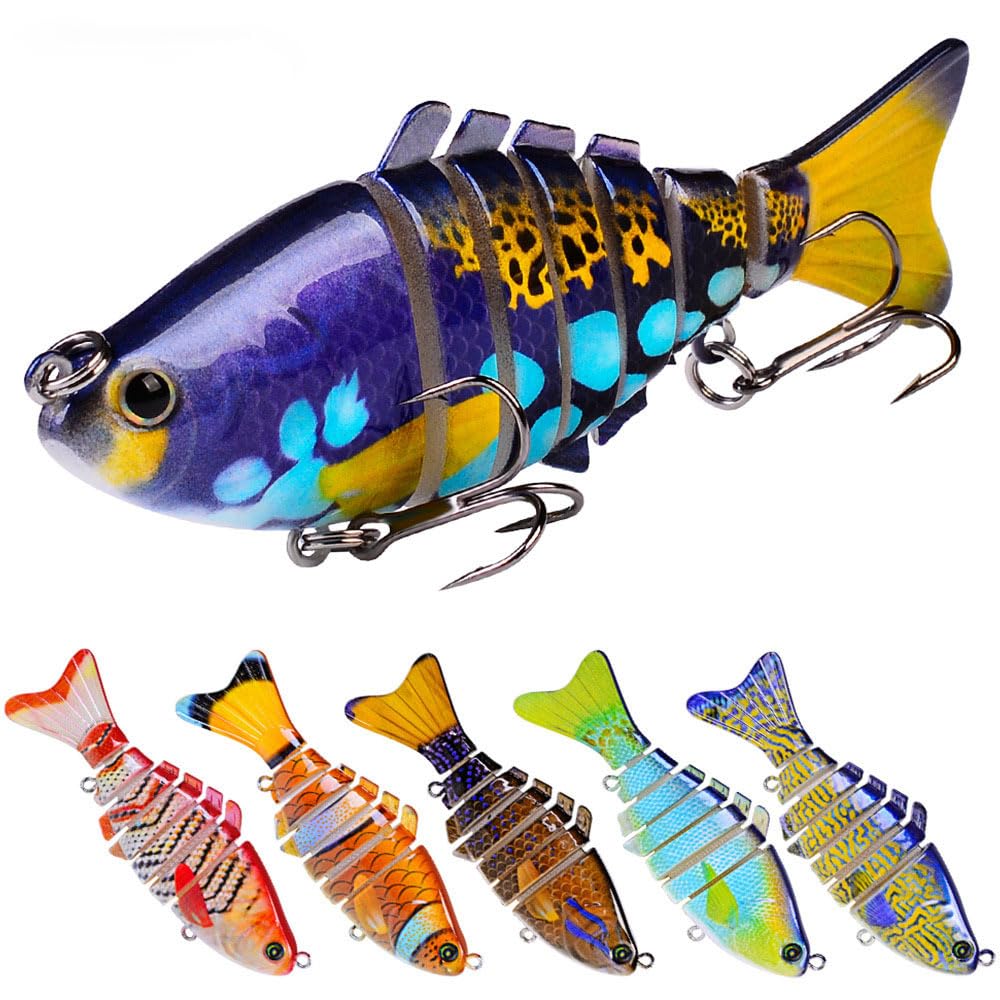 8 pezzi Wobbler Multi Joint 7 Segmenti Esca da Pesca 10cm/15.61g Hard Bait Wobblers Crankbait Artificiale Accessori per la pesca