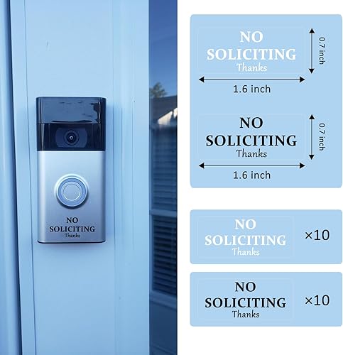Miniatura 2 de Letrero de No Soliciting para casa, transparente, pequeño, no solicitando, paquete de 20 letreros de no solicitud para timbre de timbre en casa,