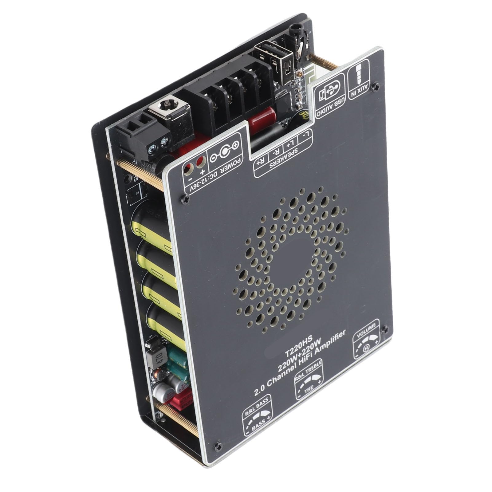 CHICIRIS Płyta Wzmacniacza Mocy Stereo HiFi T220HS Ultra Niski Poziom Hałasu dla Miłośników Kina Domowego i Muzyki DC 12-36 V