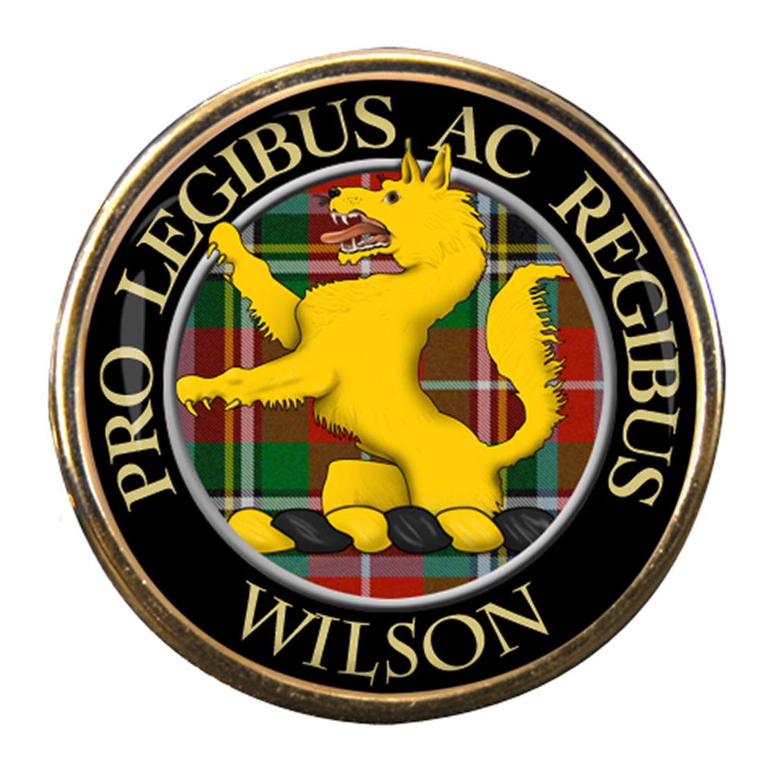 Family-Crests.com Men's Gold Wilson Scottish Clan Pin Badge