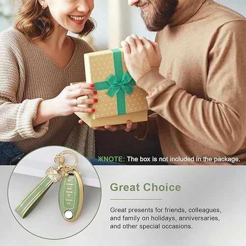 Miniatura 7 de PIFOOG Key Fob Cover Fit for Nissan 4 Button Altima Rogue Sentra Kicks Armada Murano Pathfinder Versa Titan Leaf Accessories Green Car Keys Case