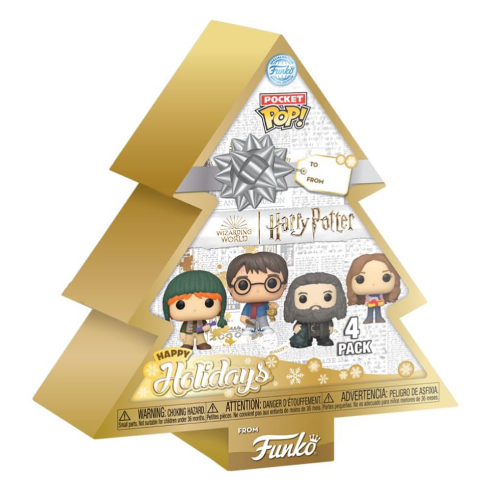 Funko Pocket Pop! HP, Harry Potter, Tree Holiday Box 8pc, Harry Potter, Keychain Novelty Keyring, Collectable Mini Figure