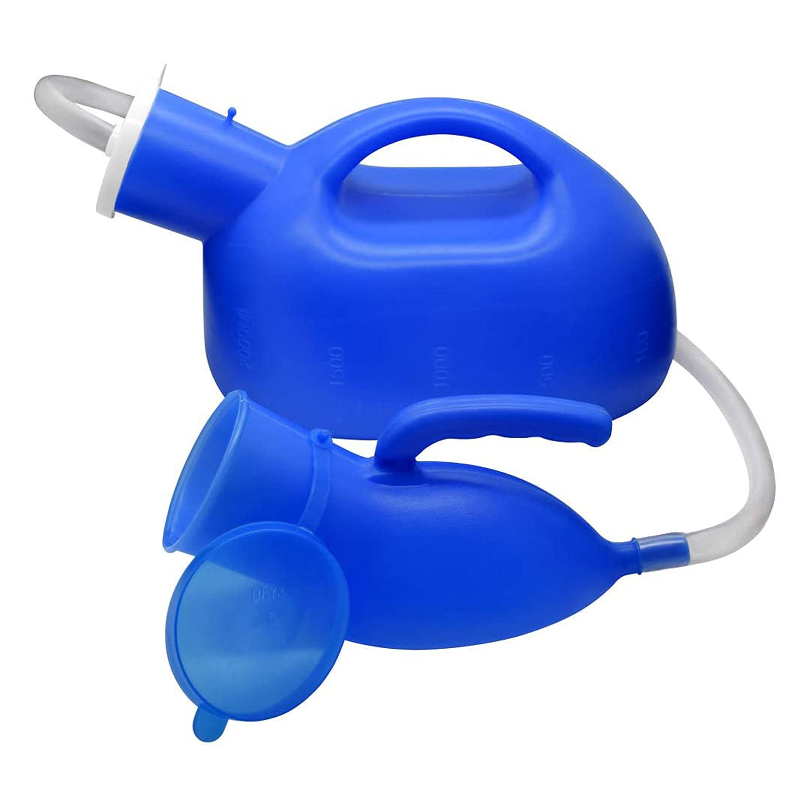 YNGJUENCP Men's Urinal with Hand-held Portable Urine Cup 2000 Ml Large Capacity Leak-Proof Male Urinals for Old Men,Large Plastic Pee Holder for Incontinence,Elderly,Travel,Driving,Camping (Blue)