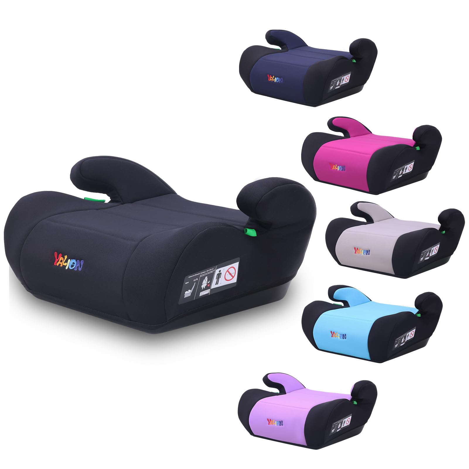 YALION Kindersitzerhöhung Sitzerhöhung Auto Kinder Kinderautositze Sitzerhöhungen- Kindersitz/Autositz für Kinder (Schwarz-A1)