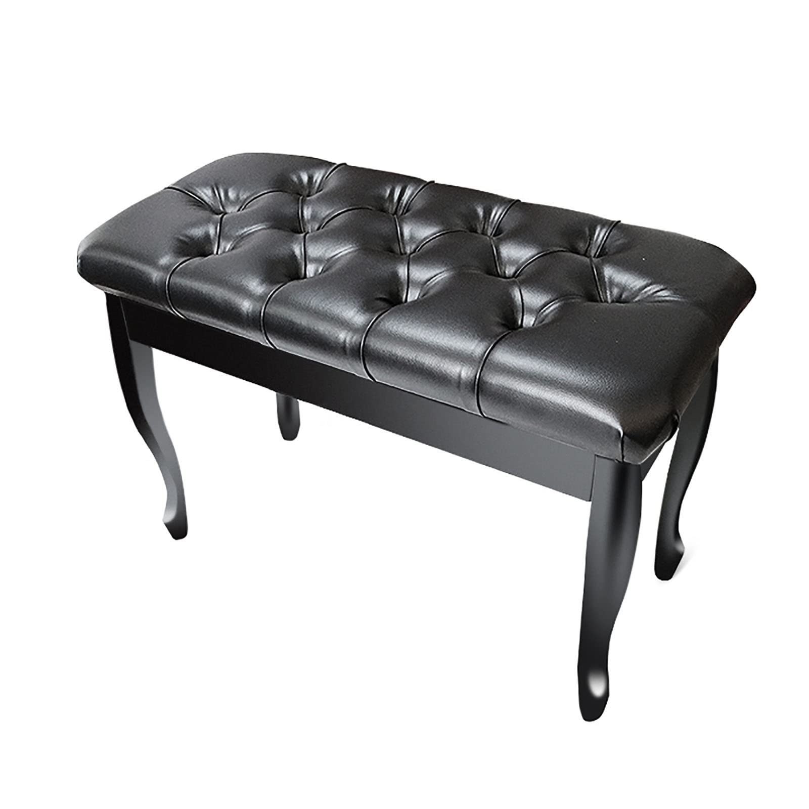 Panca per pianoforte ad altezza fissa in ecopelle con comodo cuscino imbottito e ampio scomparto per spartiti musicali