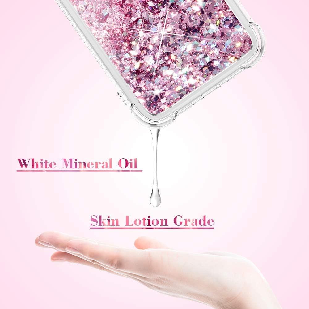 Caka iPhone XR Case, iPhone XR Glitter Case Shockproof Glitter Series Luxury Bling Fashion Flowing Liquid Floating Sparkle Soft TPU Clear Case for iPhone XR (Rose Gold)
