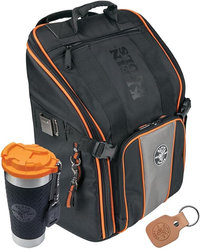 80062 Backpack Tool Kit with Tradesman Pro 21-Pocket Backpack, Insulated Tumbler and Leather Key-Chain, 3-Piece